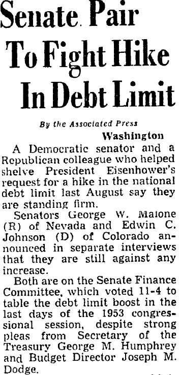 AP 1954 Debt Limit
