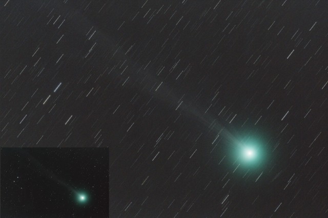 "Comet C/2014 Q2 Lovejoy by Mike Broussard. Shot 1/5/2015, 6x45 sec @ ISO 1600, TV-85 at F/5.6, Canon T3"