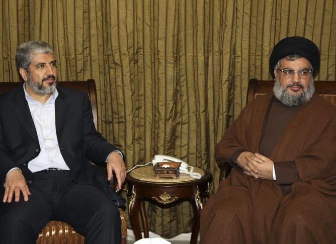 Hassan Nasrallah dan Khalid Misyaal