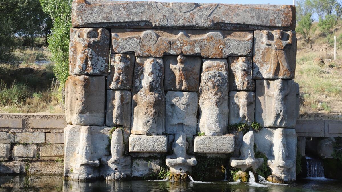 Stone carvings at Hittite monument.