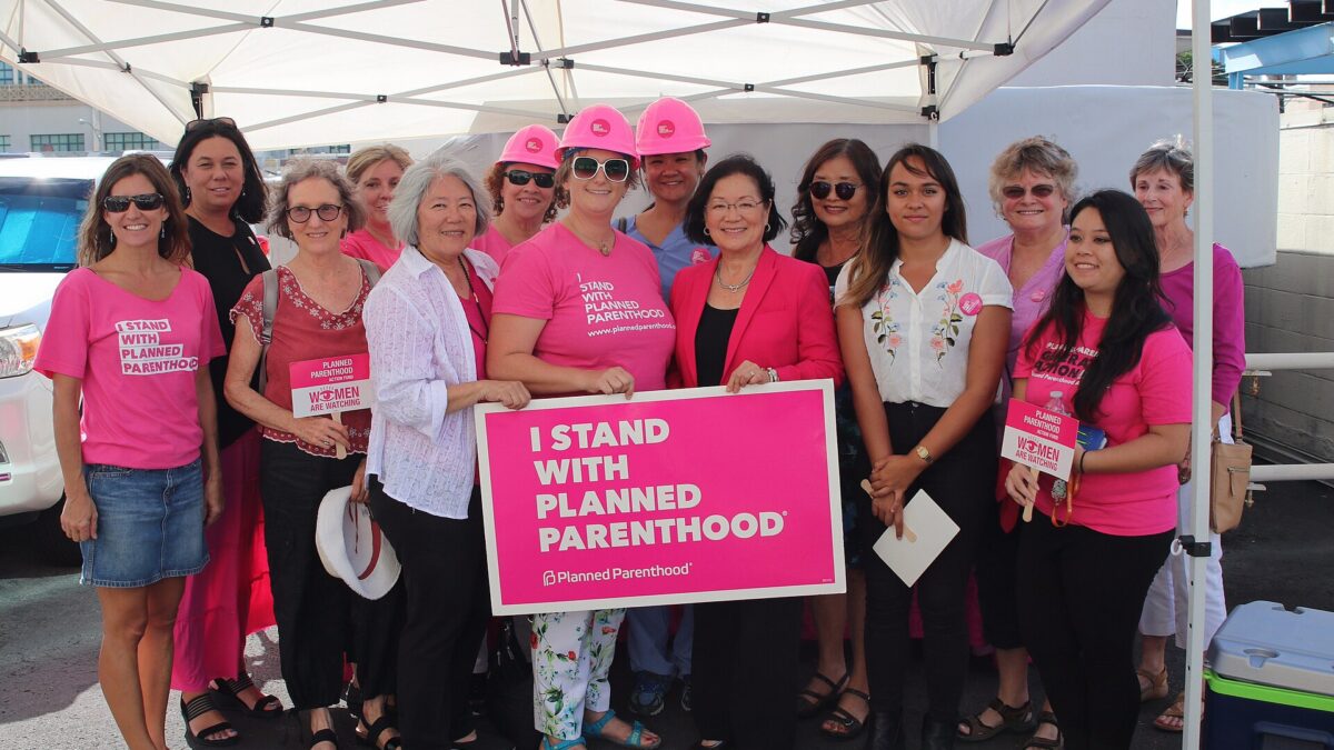 Mazie Hirono with Planned Parenthood activists