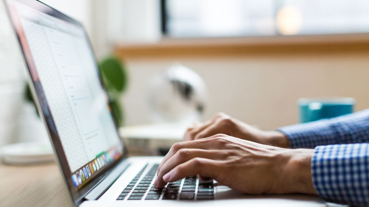 Person on computer.
