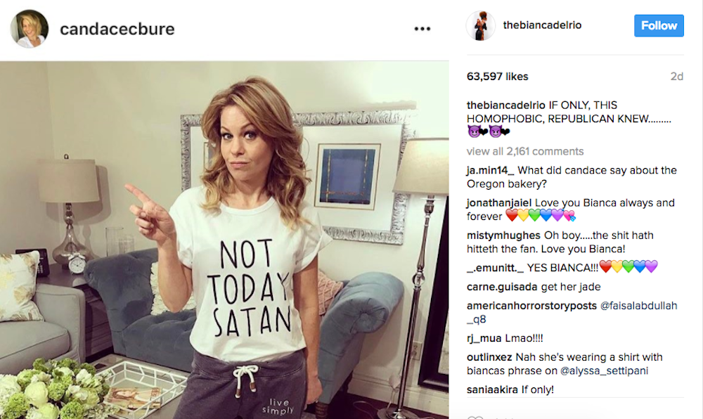 Candace Cameron Bure got into it with a drag queen on Instagram last week a...