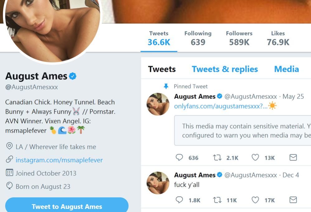 August Ames Commits Suicide After Refusing Partner Who Had ...