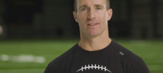 Drew Brees tells kids to bring their Bibles to school