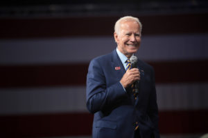 Joe Biden at the Presidential Gun Sense Forum in Des Moines, Iowa. Gage Skidmore.