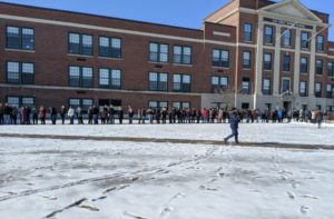 Lines wrapped around the school. Christopher Bedford/The Federalist.
