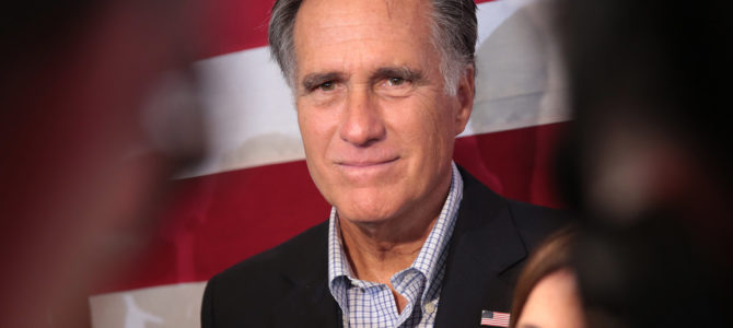 Mitt Romney in Gilbert, Arizona in 2018. Photo by Gage Skidmore.