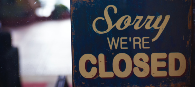 small business stimulus package closed sign
