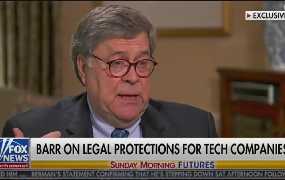 Barr: DOJ Changes To Big Tech Protections Are Meant To Protect Free Speech