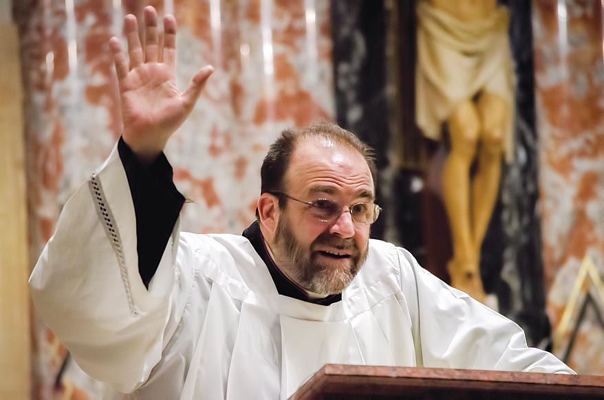 Msgr. Charles Pope preaching. Photo from his blog.