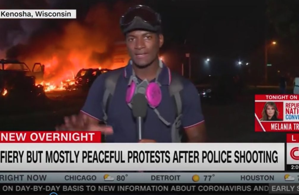 CNN Chyron On Kenosha: ‘Fiery But Mostly Peaceful Protests After Police Shooting’