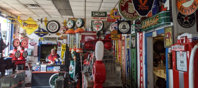 The USA Tire shop in Utica, Michigan is filled with antique Auto Age artifacts. Christopher Bedford.