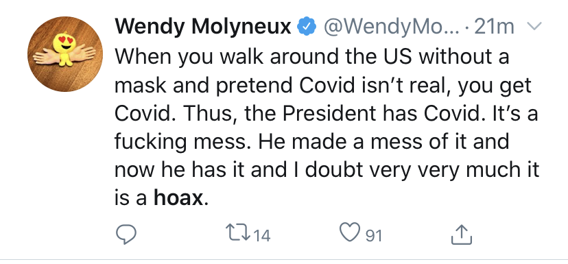 ‘I Hope They Die’: Left-Wingers React To Positive
Coronavirus Diagnosis For Trump, Melania 12