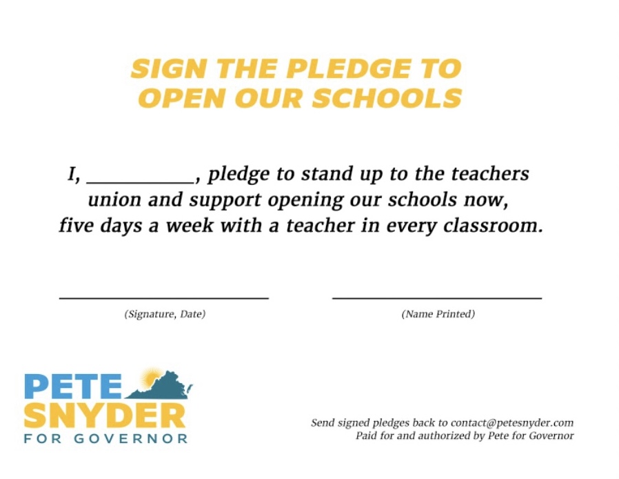 Virginia GOP Gubernatorial Candidate Challenges Opponents To
Join The Pledge To Reopen Schools 2
