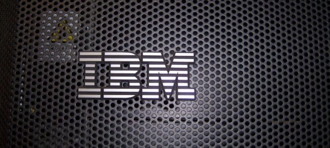 The IBM logo on a RS6000 machine. Kansir/Flickr.