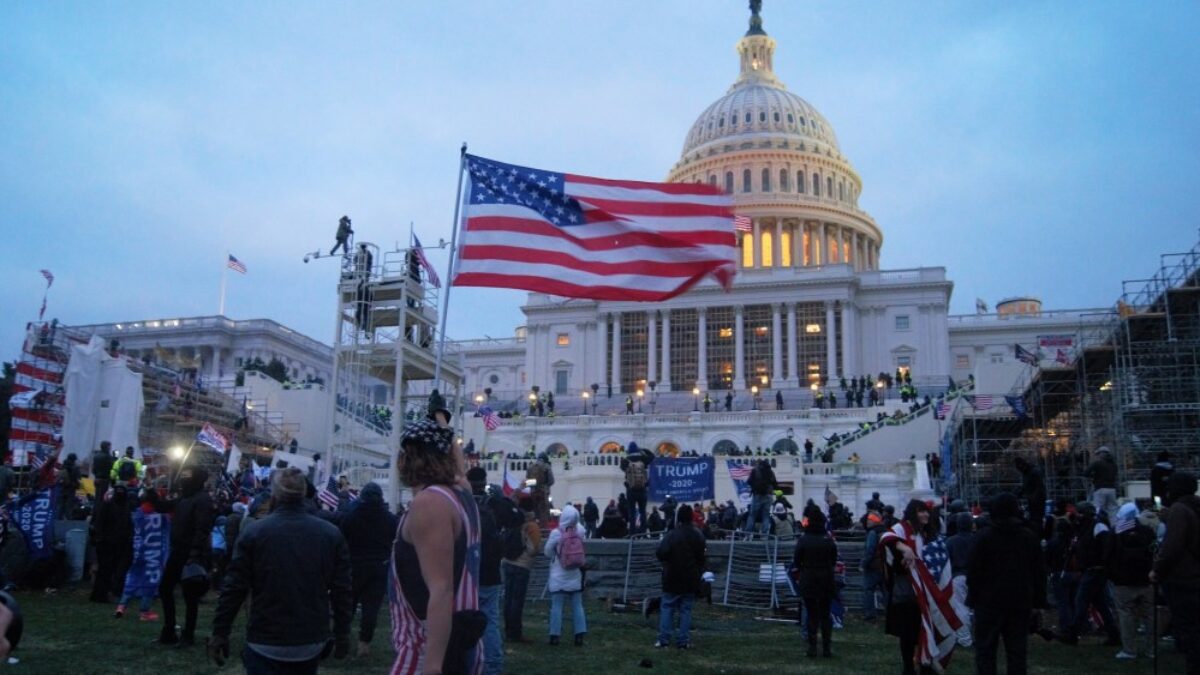 Protestors outside U.S. Capitol building