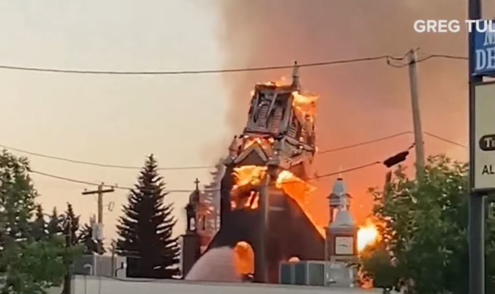Church burning Rioters Burn