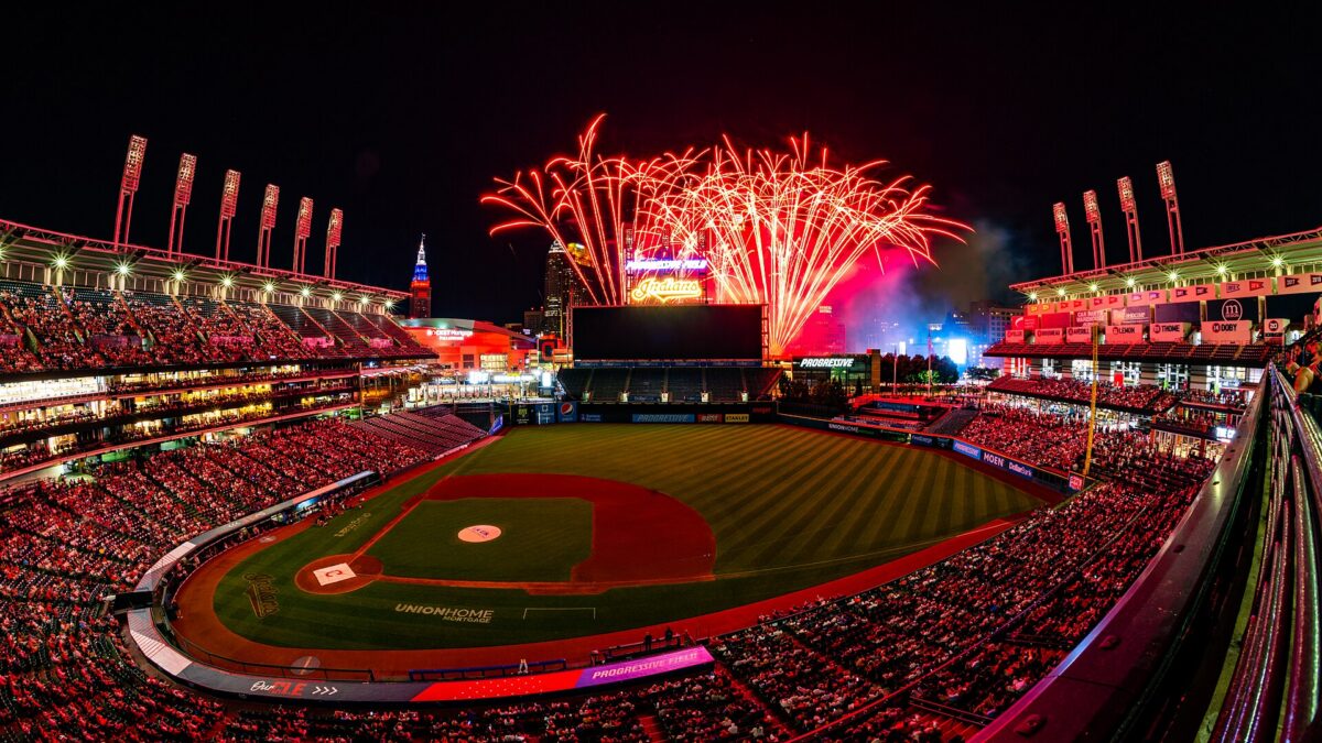 Fireworks at Indians stadium
