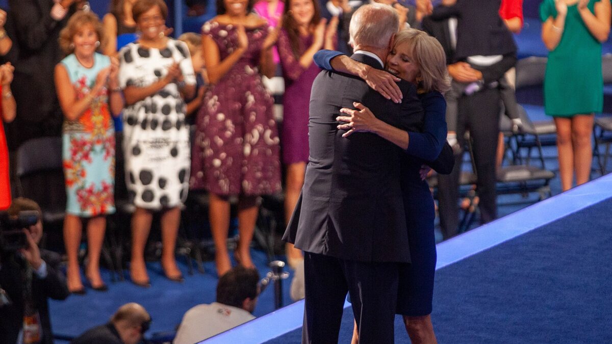Joe and Jill Biden hugging