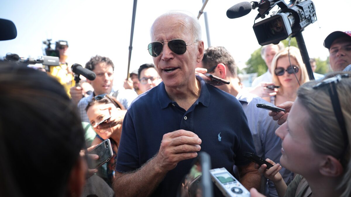 Joe Biden speaking to media