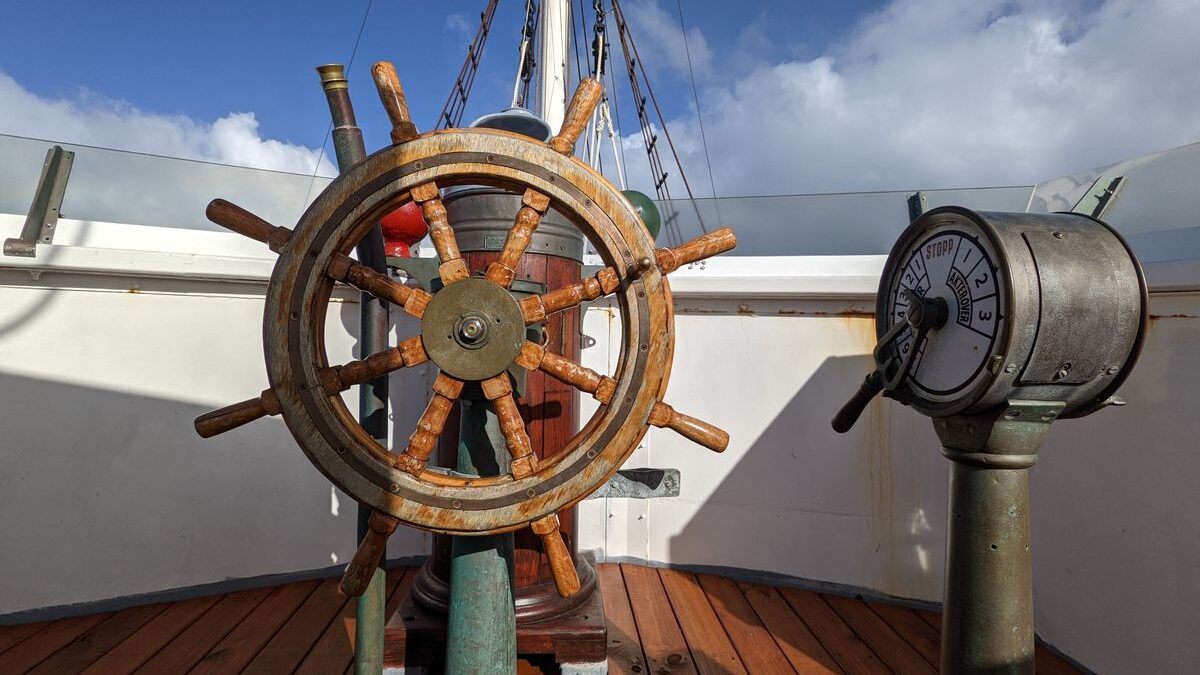 Vintage ship wheel