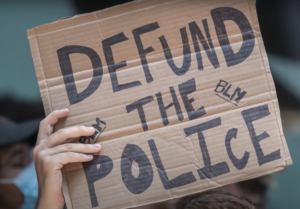 defund the police sign
