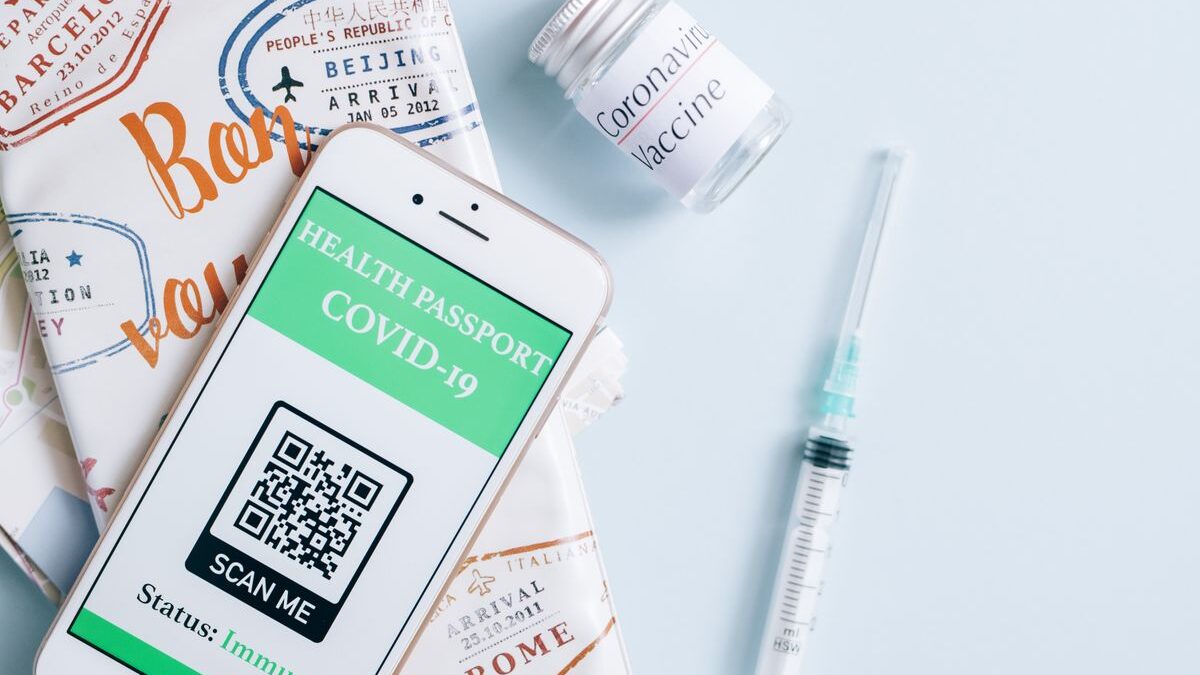 Vaccine passport on a phone