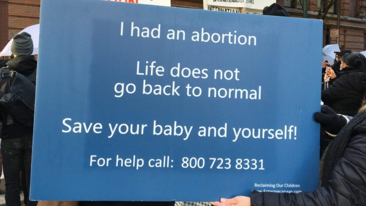 pro-life protest sign