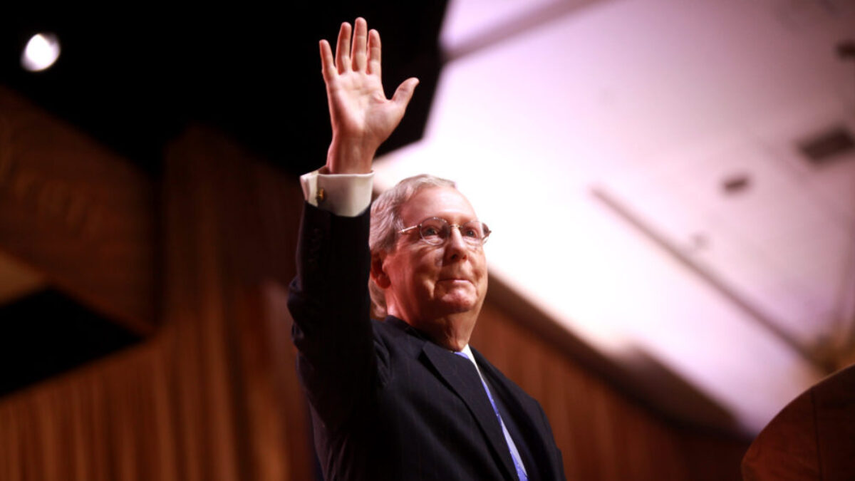 Mitch McConnell waving