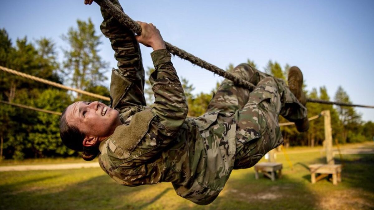 woman training for US Army