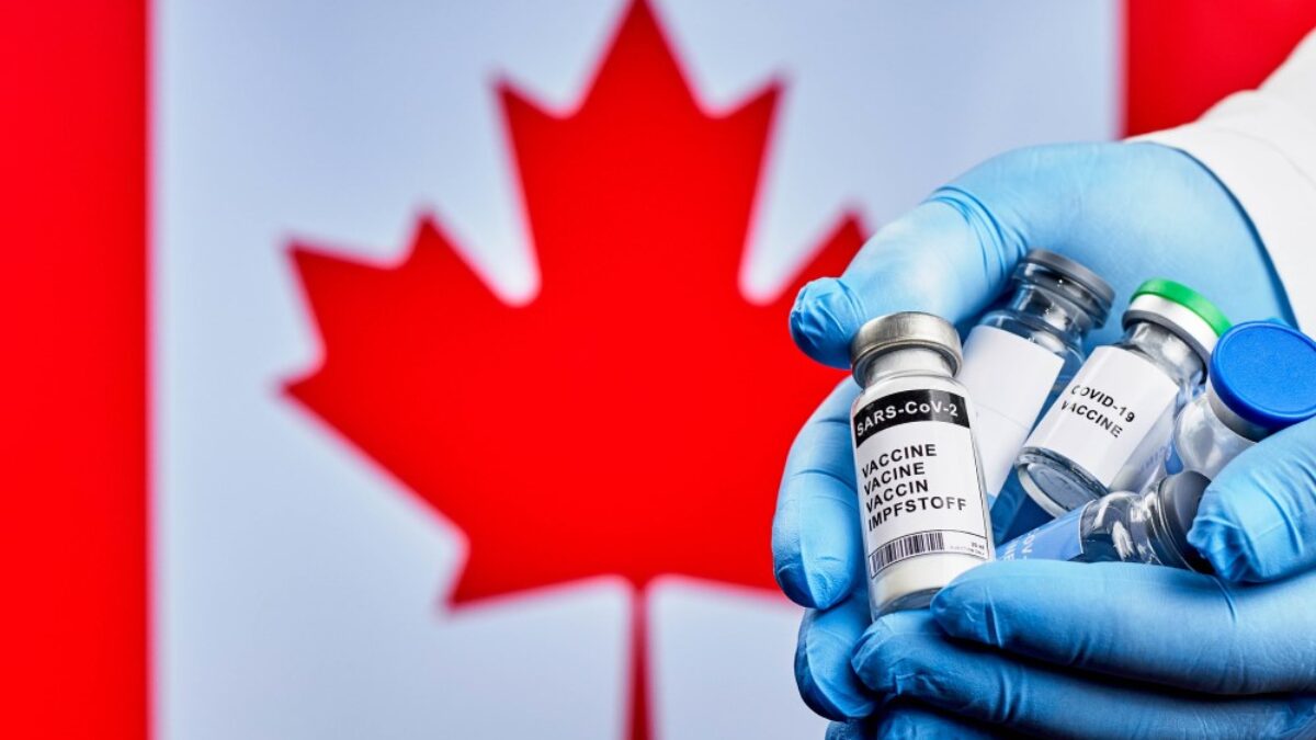 Vaccine over Canadian flag