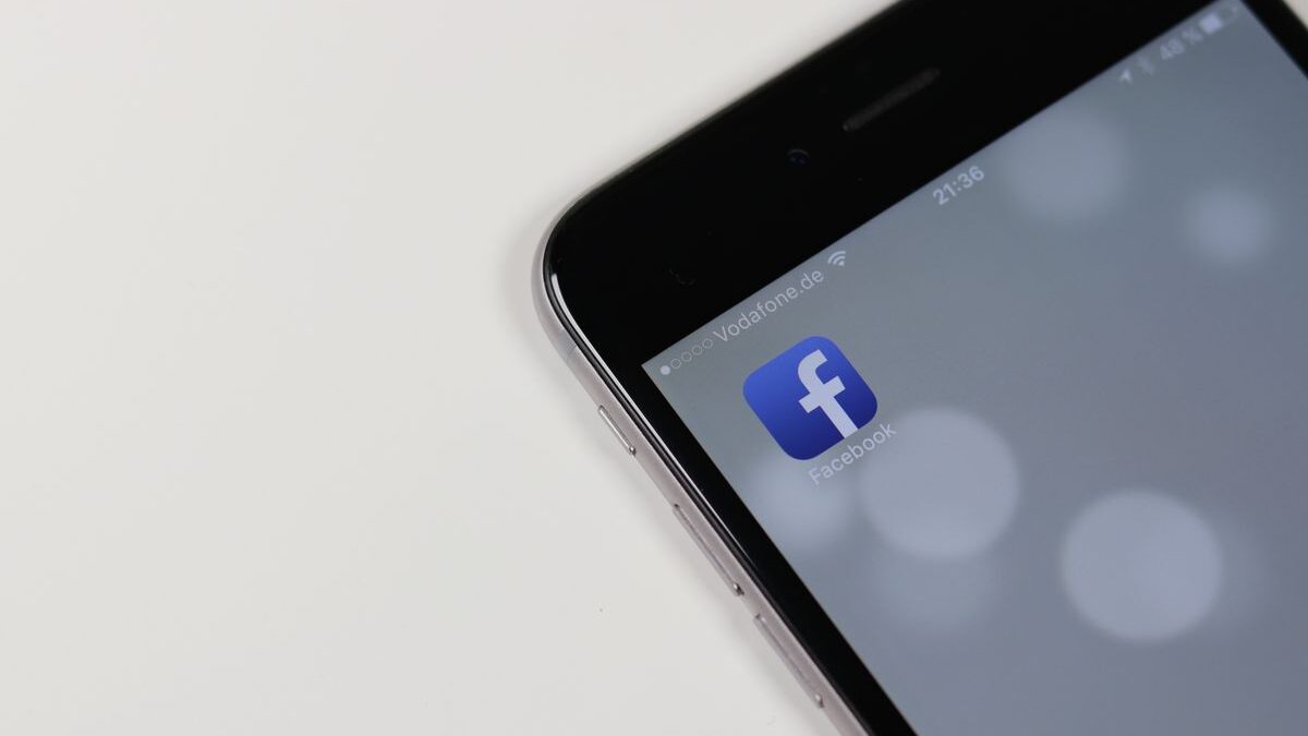Facebook app on a phone.