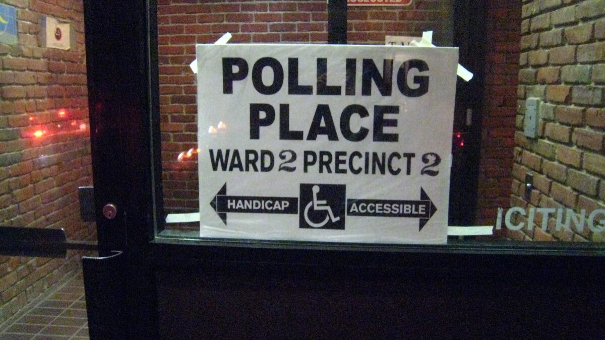Sign for a voter polling location