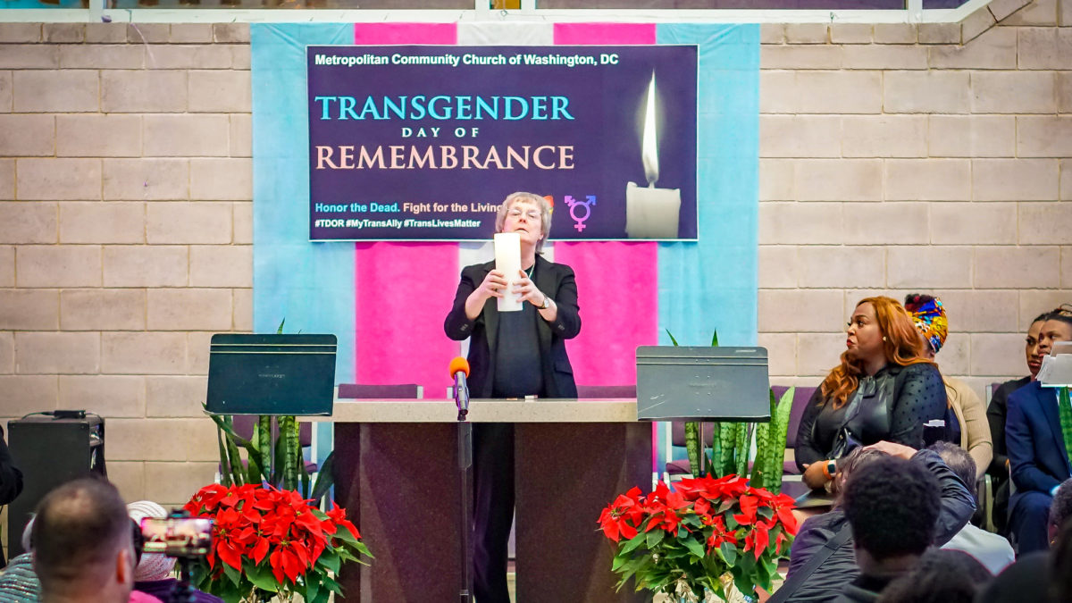 trans remembrance service at DC church