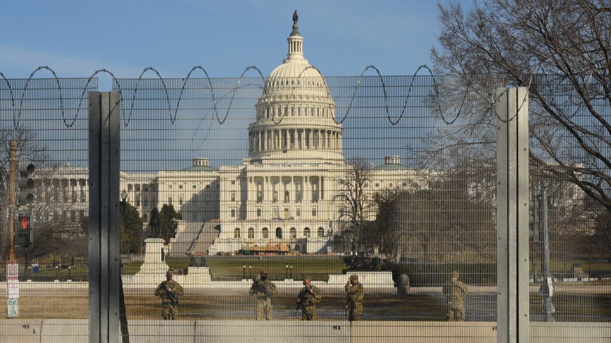U.S. Capitol surrounded by razor wire
