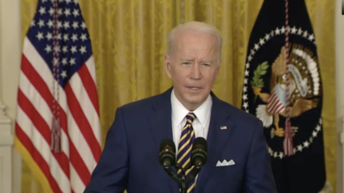 Joe Biden at formal press conference 1/19/22