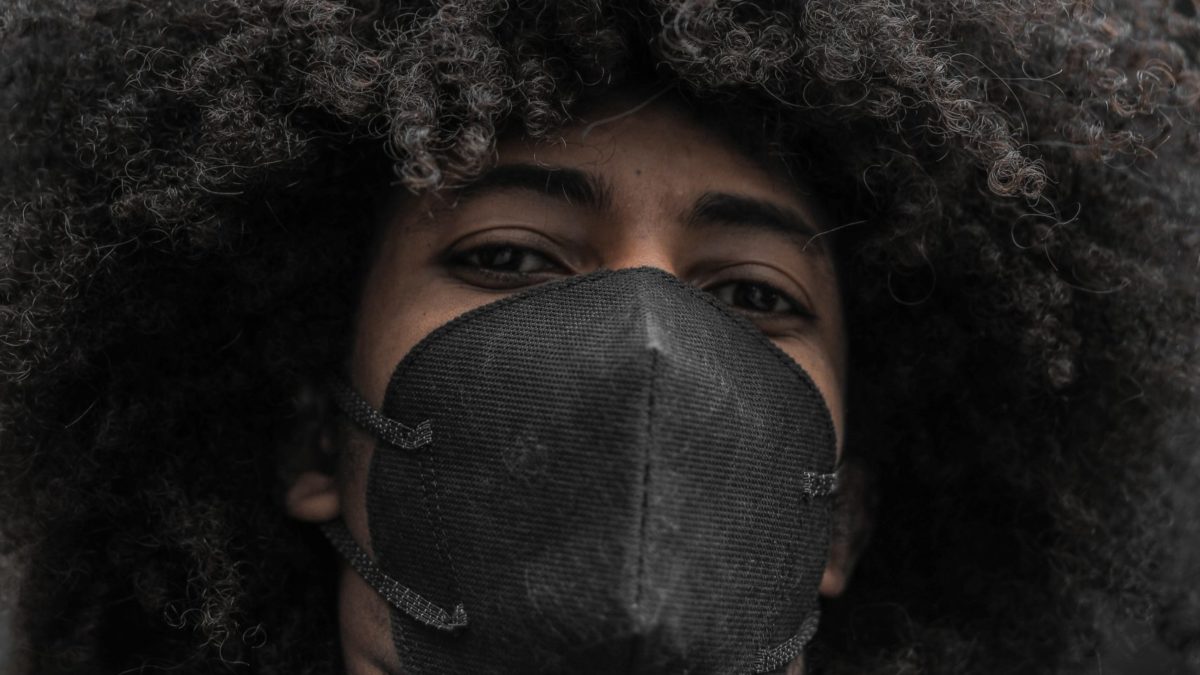 black person wearing a face mask