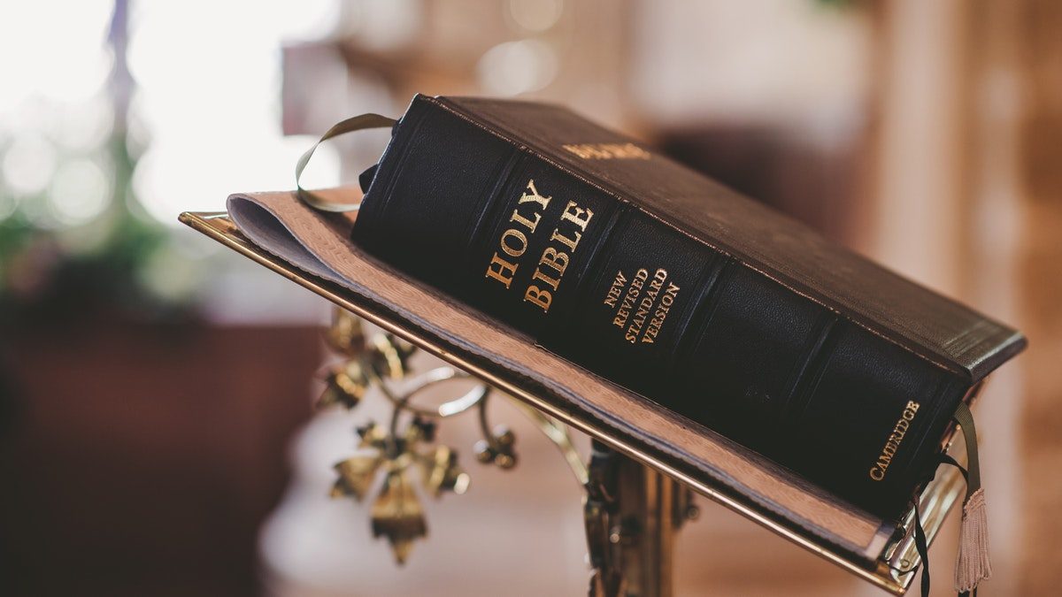 Holy Bible on lectern