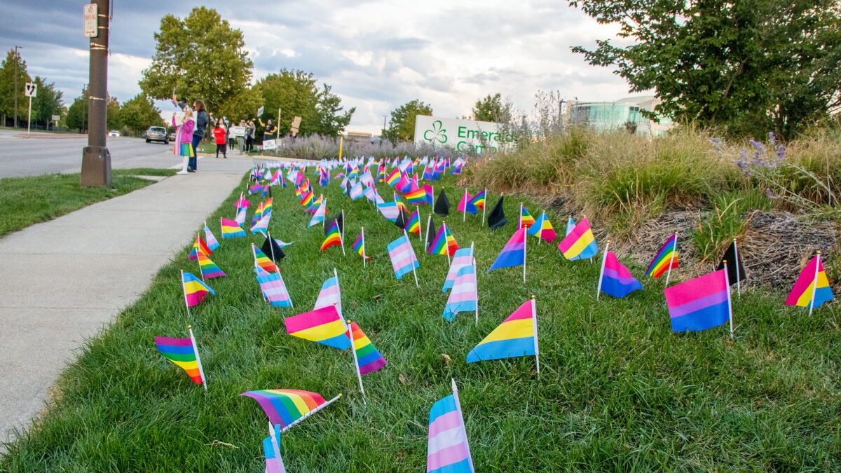 LGBT flags at a public school