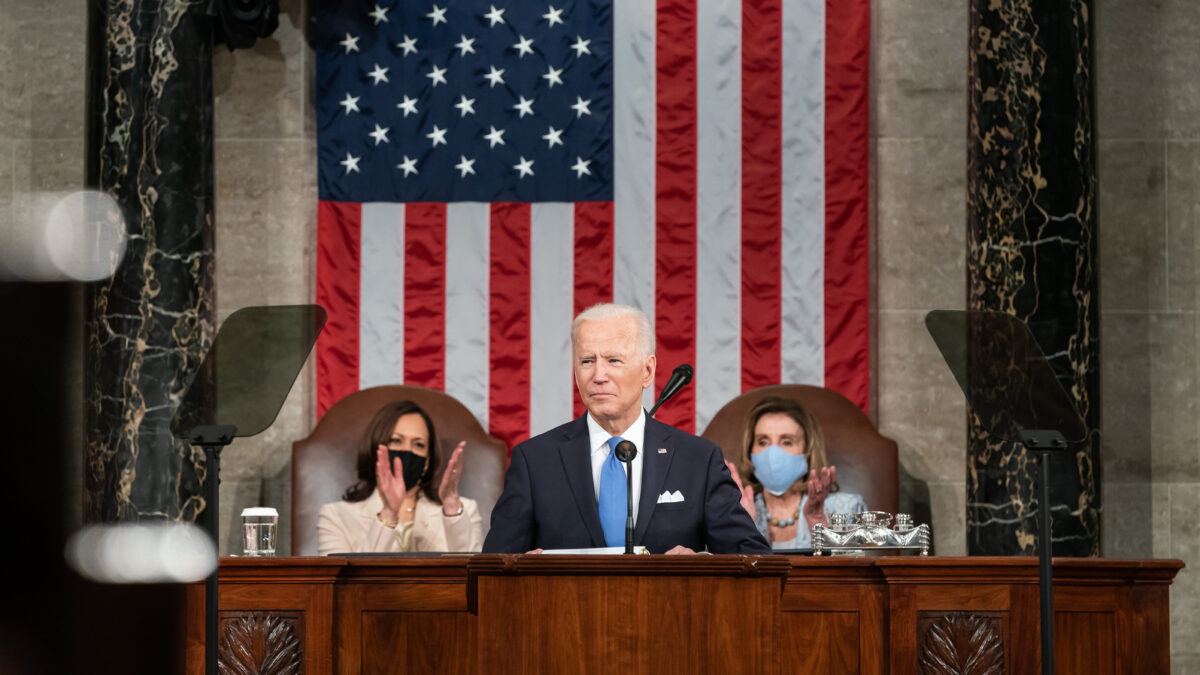 President Joe Biden gives speech on April 28, 2021