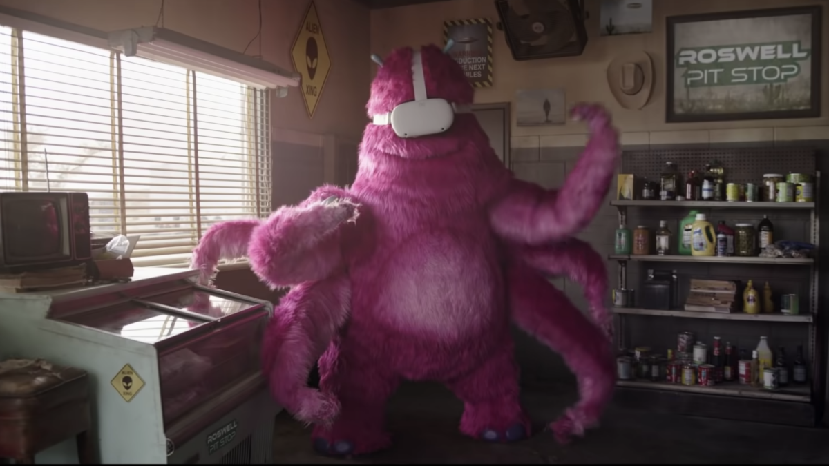 Purple monster in Meta ad