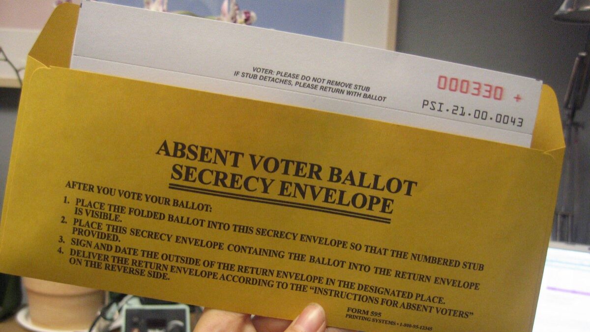 Absentee ballot open