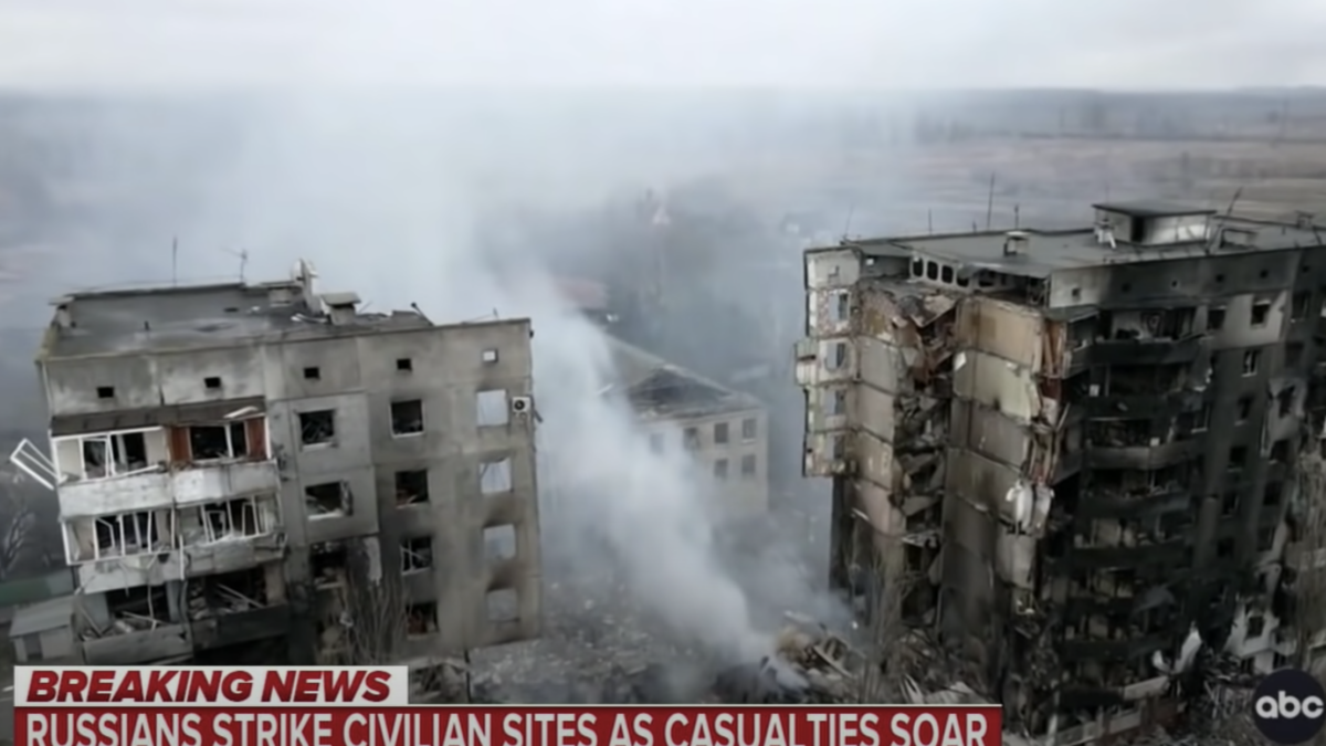 destroyed Ukraine buildings