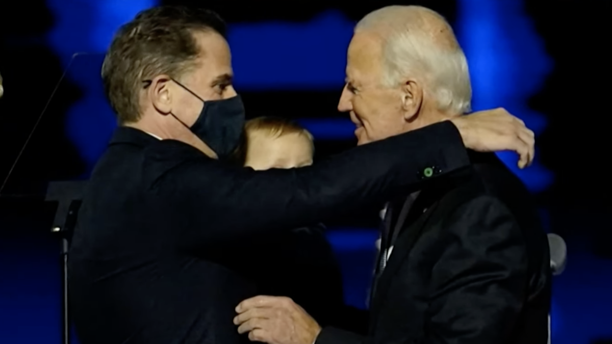 Hunter Biden embracing Joe Biden