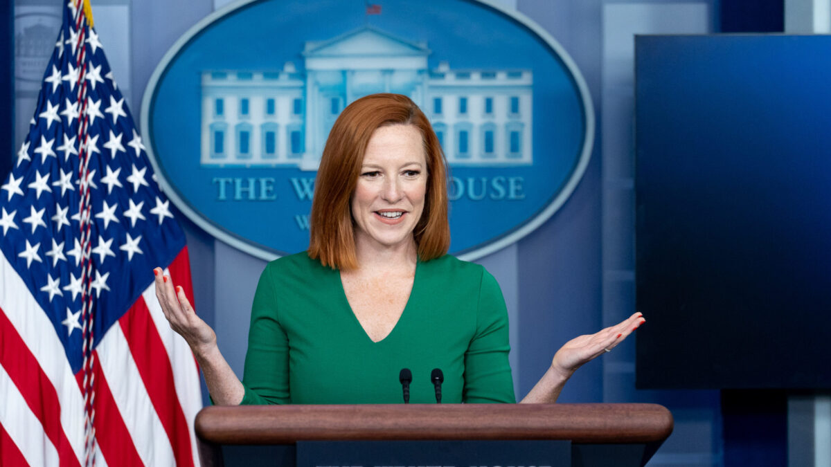Jen Psaki, White House Press Secretary Jen Psaki holds a press briefing on Friday August 6, 2021, in the James S. Brady Press Briefing Room of the White House. (Official White House Photo by Erin Scott)