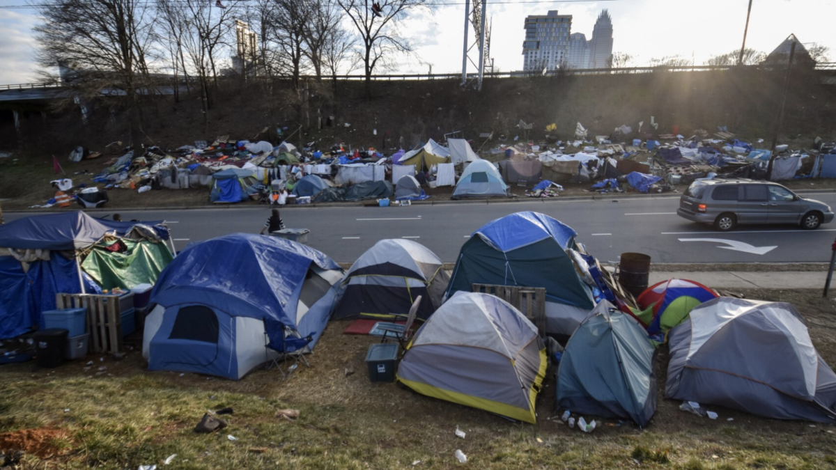 homeless tent encampment