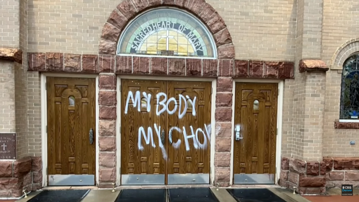 graffiti on church in Denver