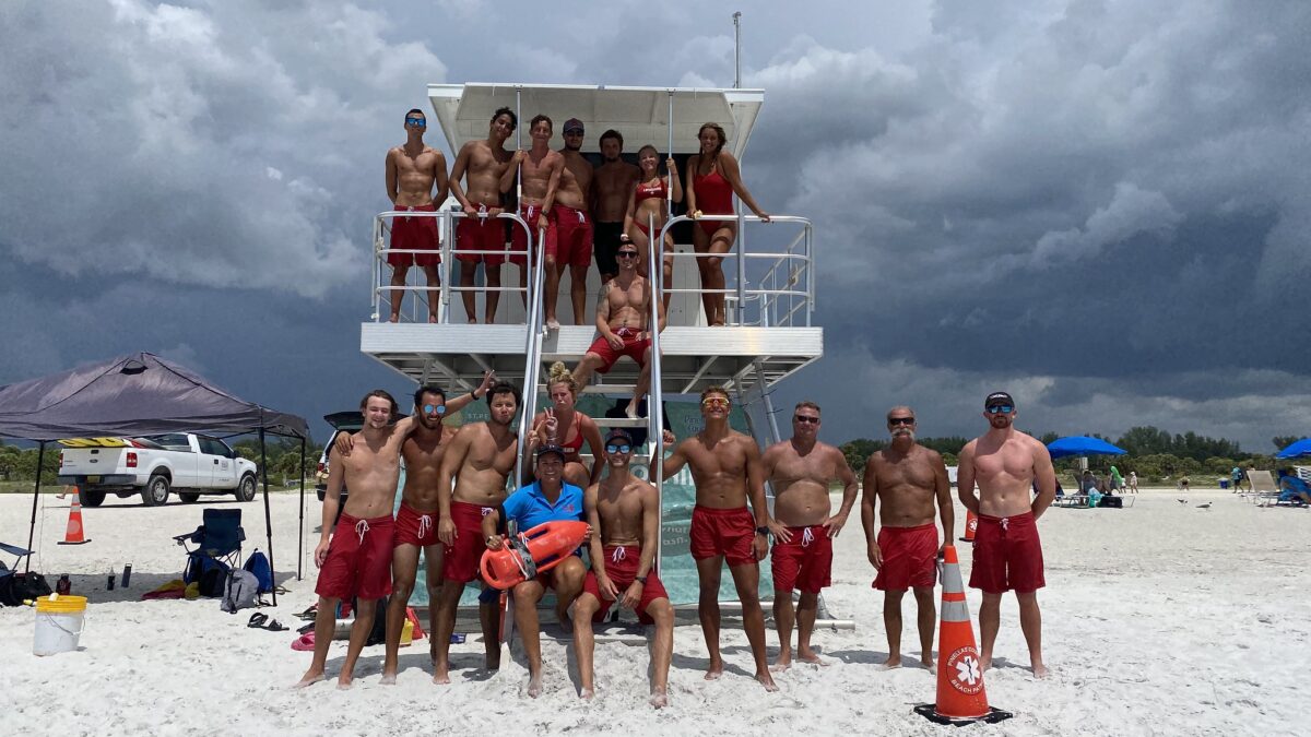 lifeguards on lifeguard stand