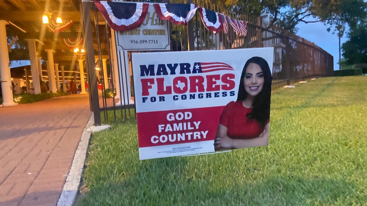 campaign sign for Mayra Flores